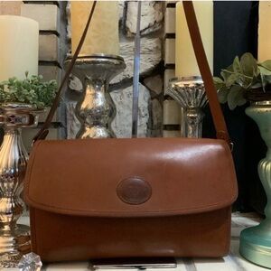 Michael Green Leather Crossbody Bag with Flap Closure